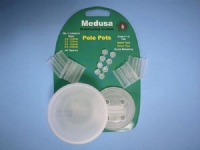 Medusa Pole Pots Sizes 1 & 2. Drip feeders perfect for maggott or pellets. Can be used as a cupping kit for pole fishing!