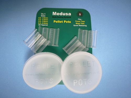 Pellet Pots - Power to Mega Tips Drip feeder for Pole Fishing. Time saving fishing feeder.